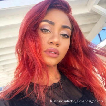 Brazilian Virgin Unprocessed Human Hair Straight T1b/99J Ombre Color Human Hair Lace Front Wig